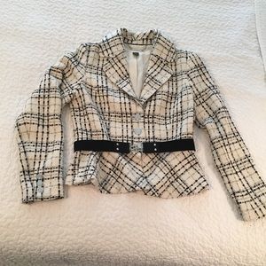 WHBM Tweed Jacket with Belt & Small Peplum